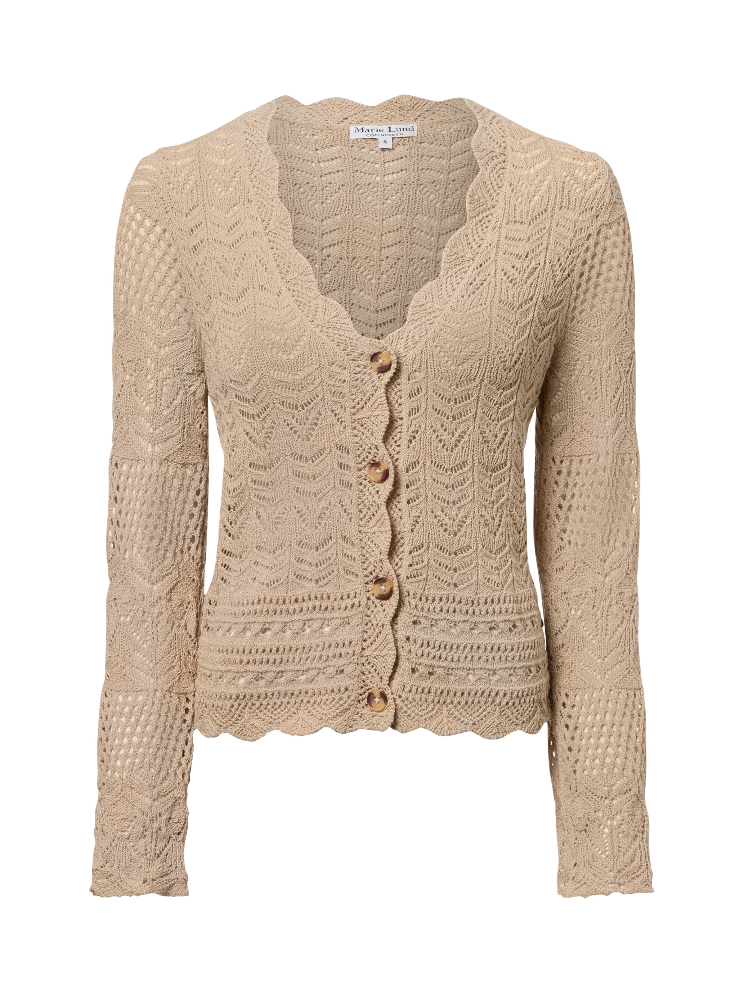 Marie Lund Knit cardigan in Brown: front