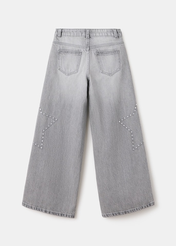 MANGO KIDS Wide Leg Jeans in Grau