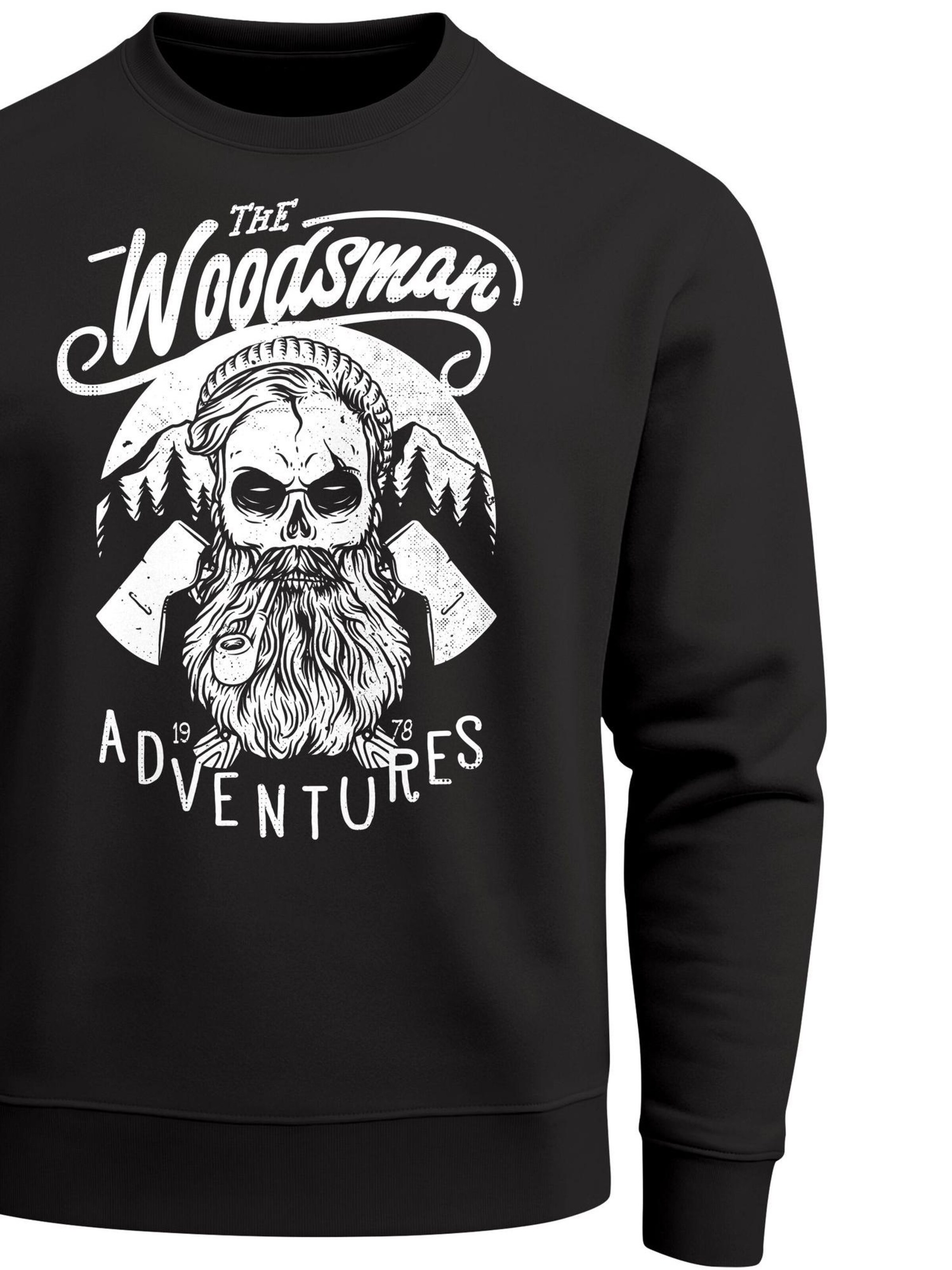 Neverless Sweatshirt 'Lumberjack Woodsman' in Black