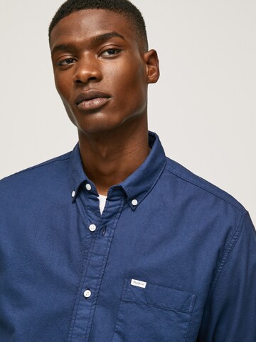 Pepe Jeans Regular fit Button Up Shirt ' FABIO ' in Blue