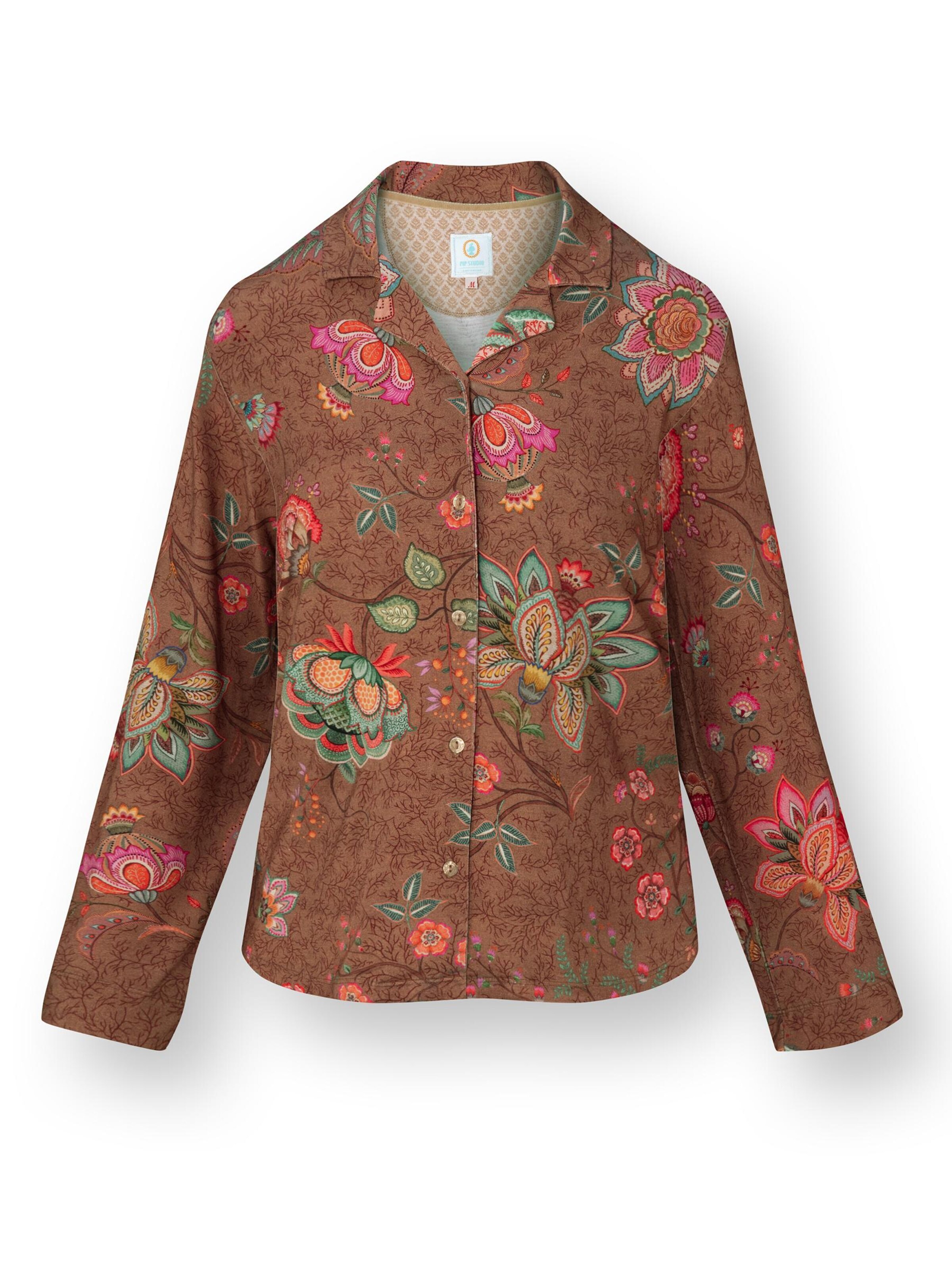 PIP STUDIO Pajama Shirt in Brown: front