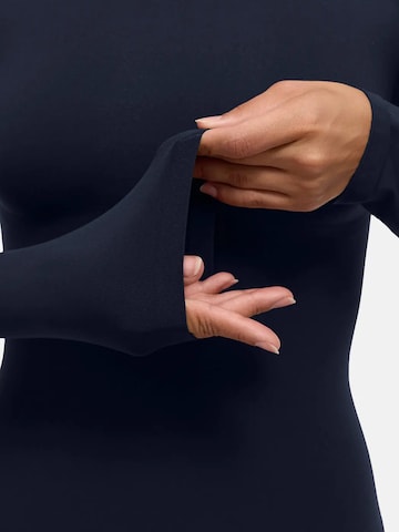 cfab - Body moldeador 'Clean Longsleeve Turtleneck Sculpting Bodysuit with String' en azul