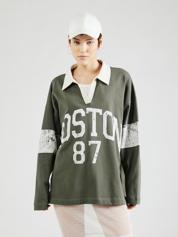 TOPSHOP Тениска 'Boston 87' в зелено: отпред