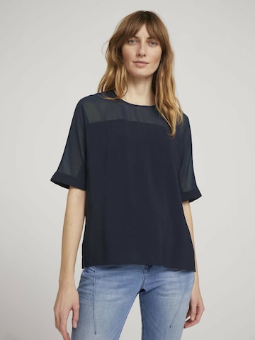 TOM TAILOR Blouse in Blauw: voorkant