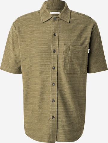 KnowledgeCotton Apparel Comfort fit Ing - zöld: elől