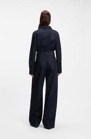 BOSS Wide leg Pleated Jeans in Blue