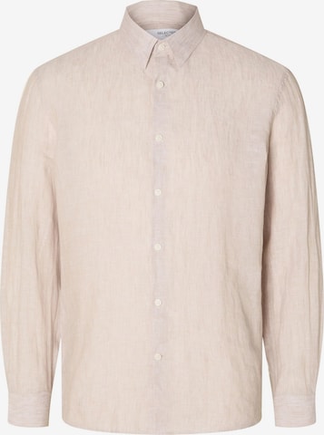 SELECTED HOMME Button Up Shirt in Grey: front