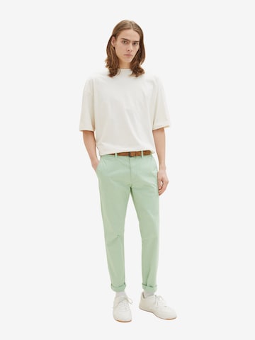Coupe slim Pantalon chino TOM TAILOR DENIM en vert