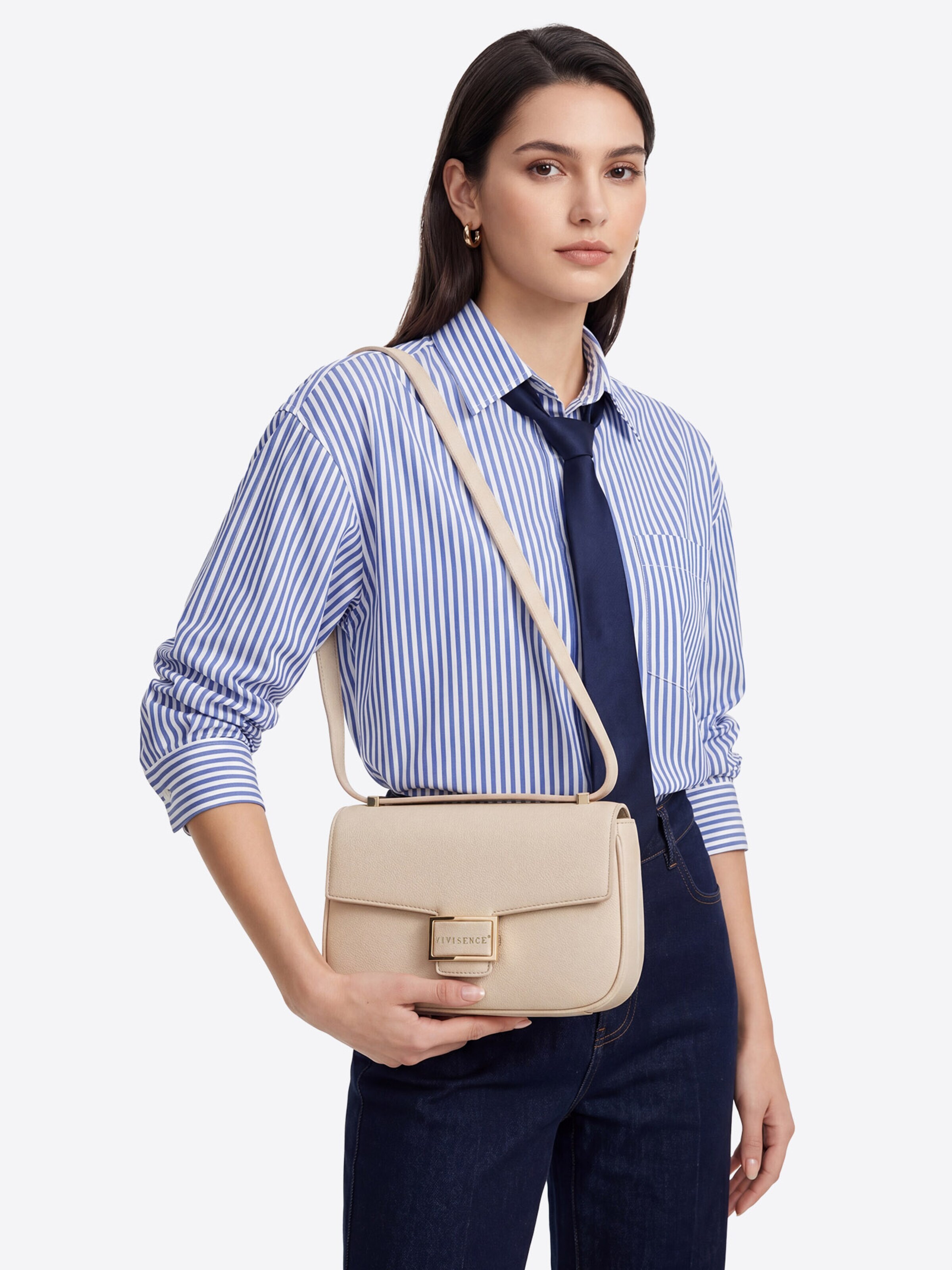 Vivisence Schultertasche 'T0026'‌‌‌‌‌‌ in Beige: Vorderseite
