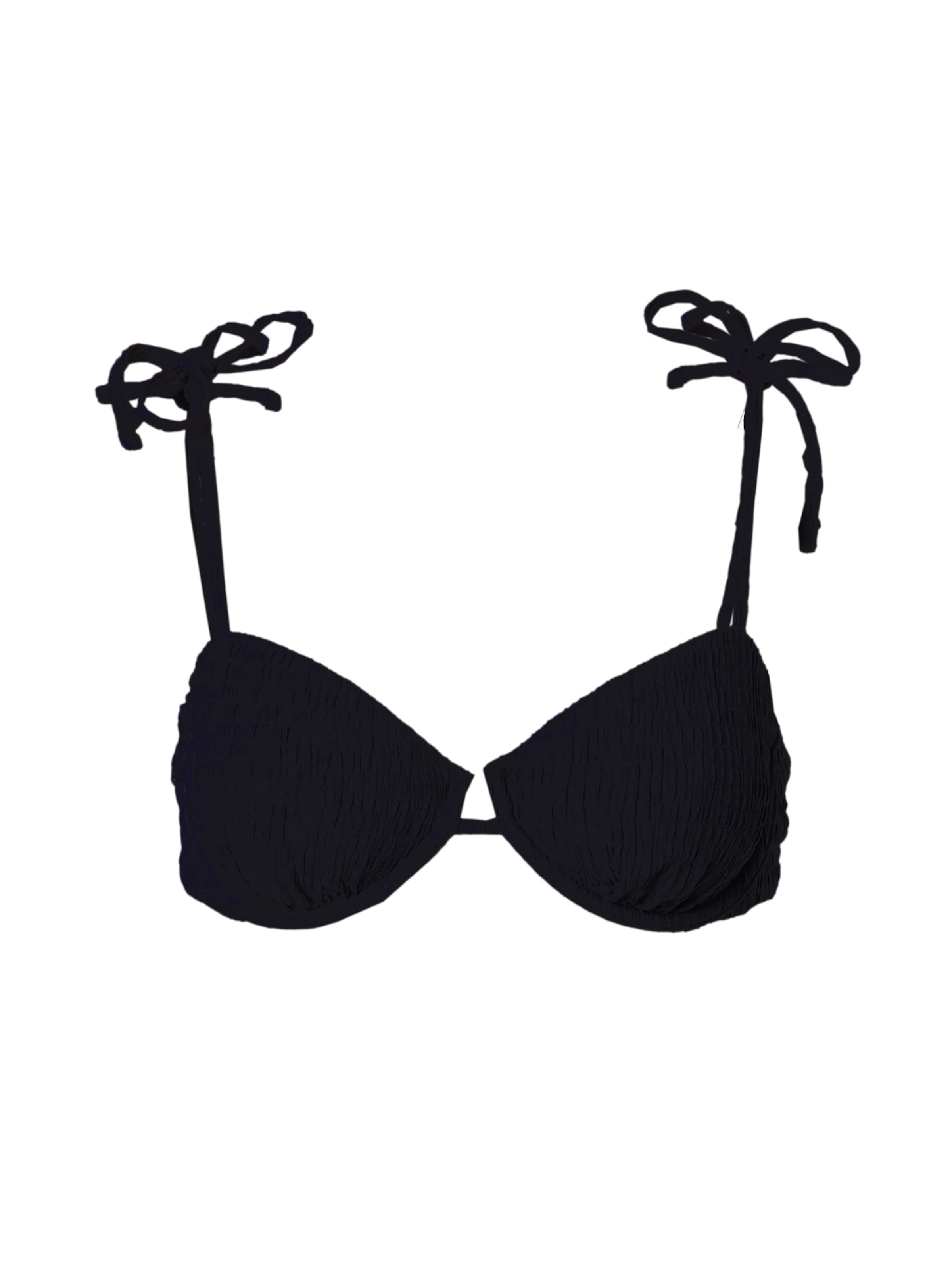 Sutien de tricou Sutien costum de baie de la Abercrombie & Fitch pe negru: față