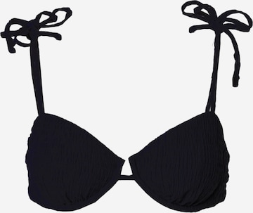 Abercrombie & Fitch Koszulkowy Góra bikini w kolorze czarny: przód