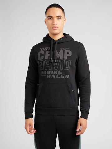 CAMP DAVID Sweatshirt in Zwart: voorkant