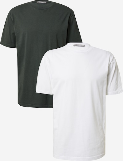 Guido Maria Kretschmer Men T-Shirt 'Pablo' en vert foncé / blanc, Vue avec produit