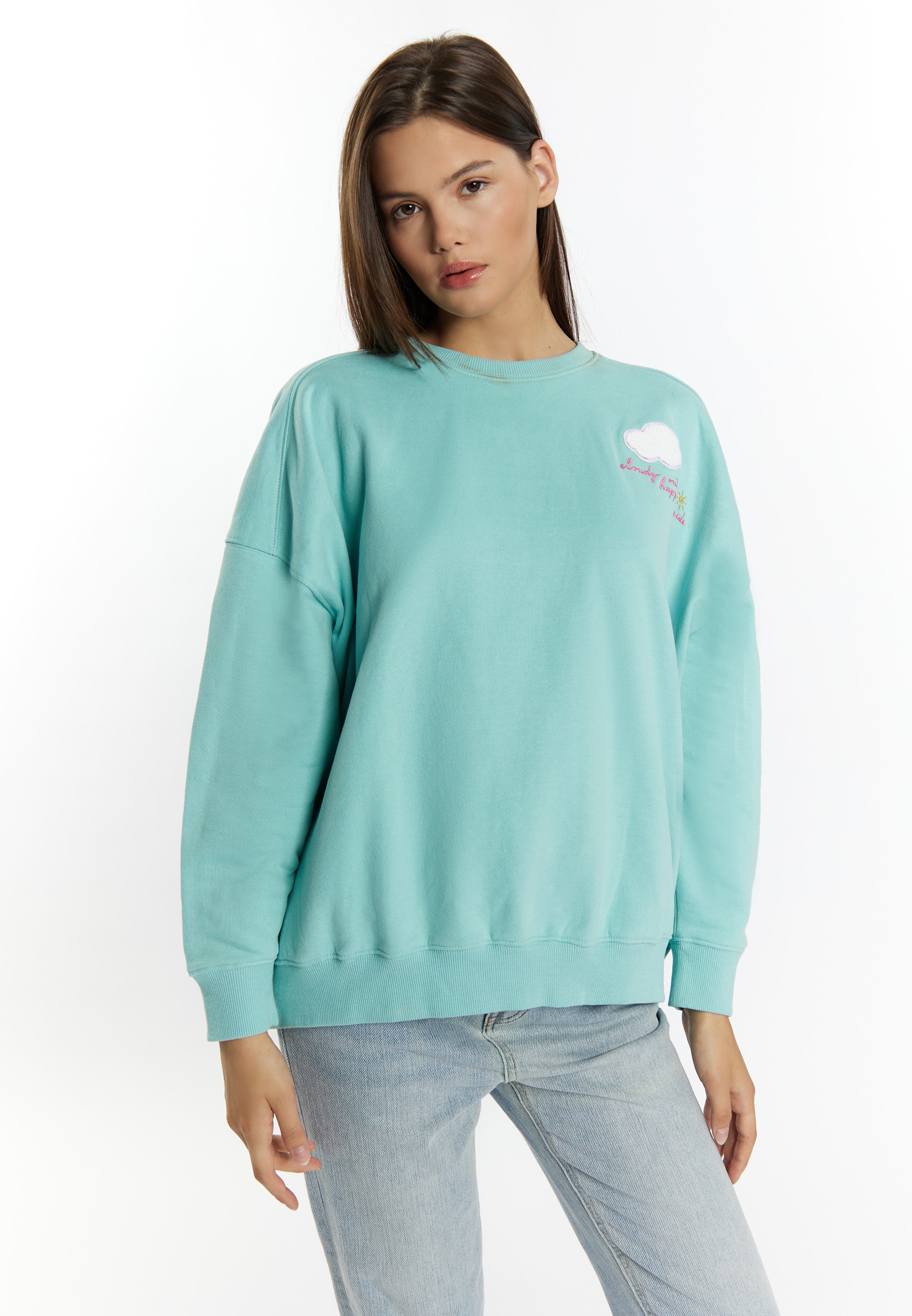 Sweat-shirt 'Keepsudry' MYMO en Aqua ABOUT YOU