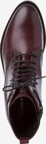 TAMARIS Lace-Up Ankle Boots in Red