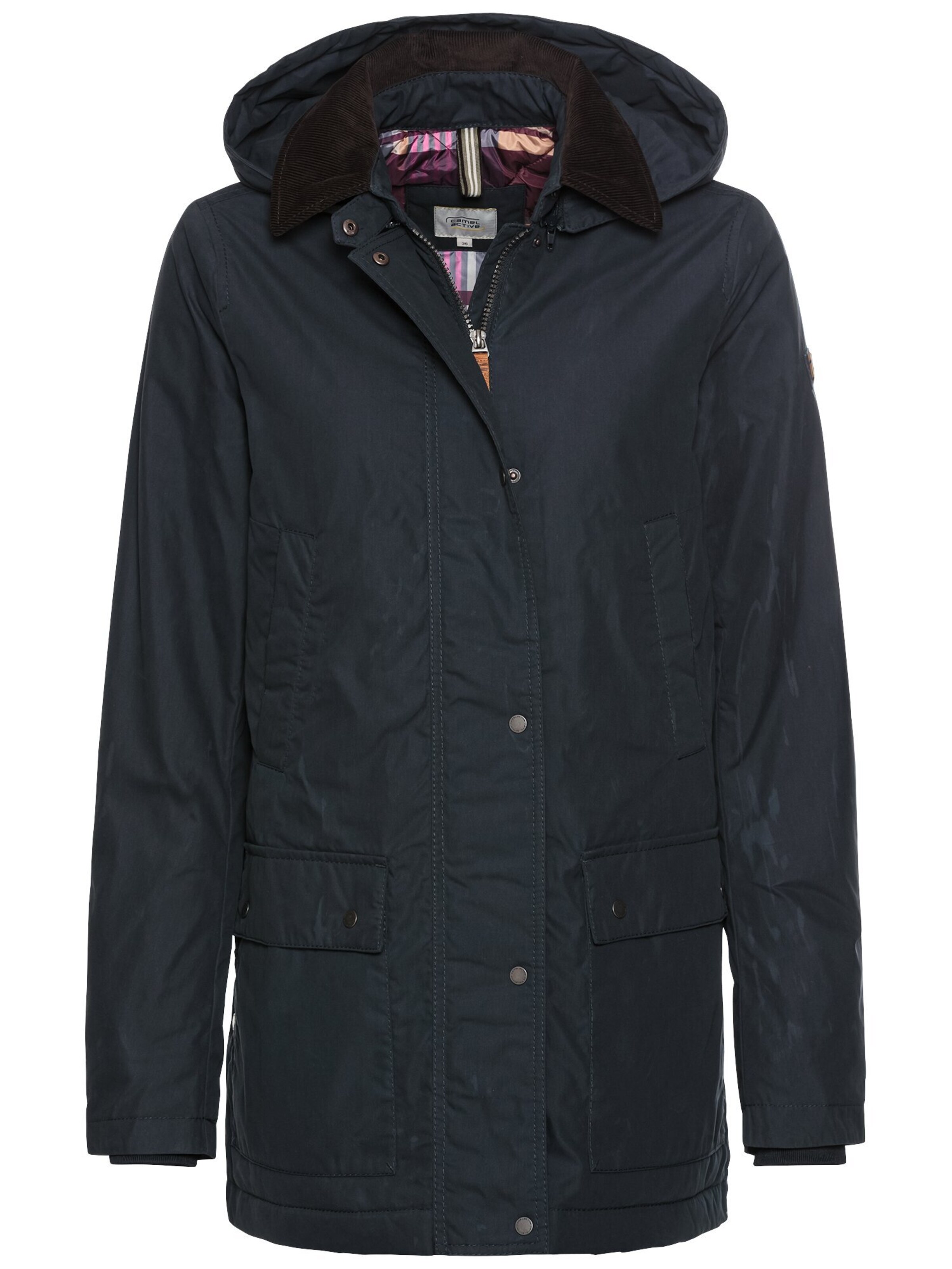 CAMEL ACTIVE Wachsjacke mit abnehmbarer Kapuze in Blau: Vorderseite