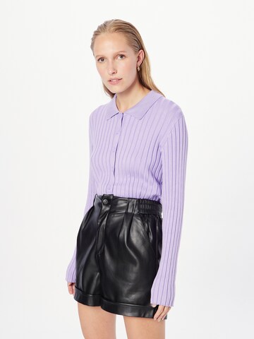 Monki Knit cardigan in Purple: front