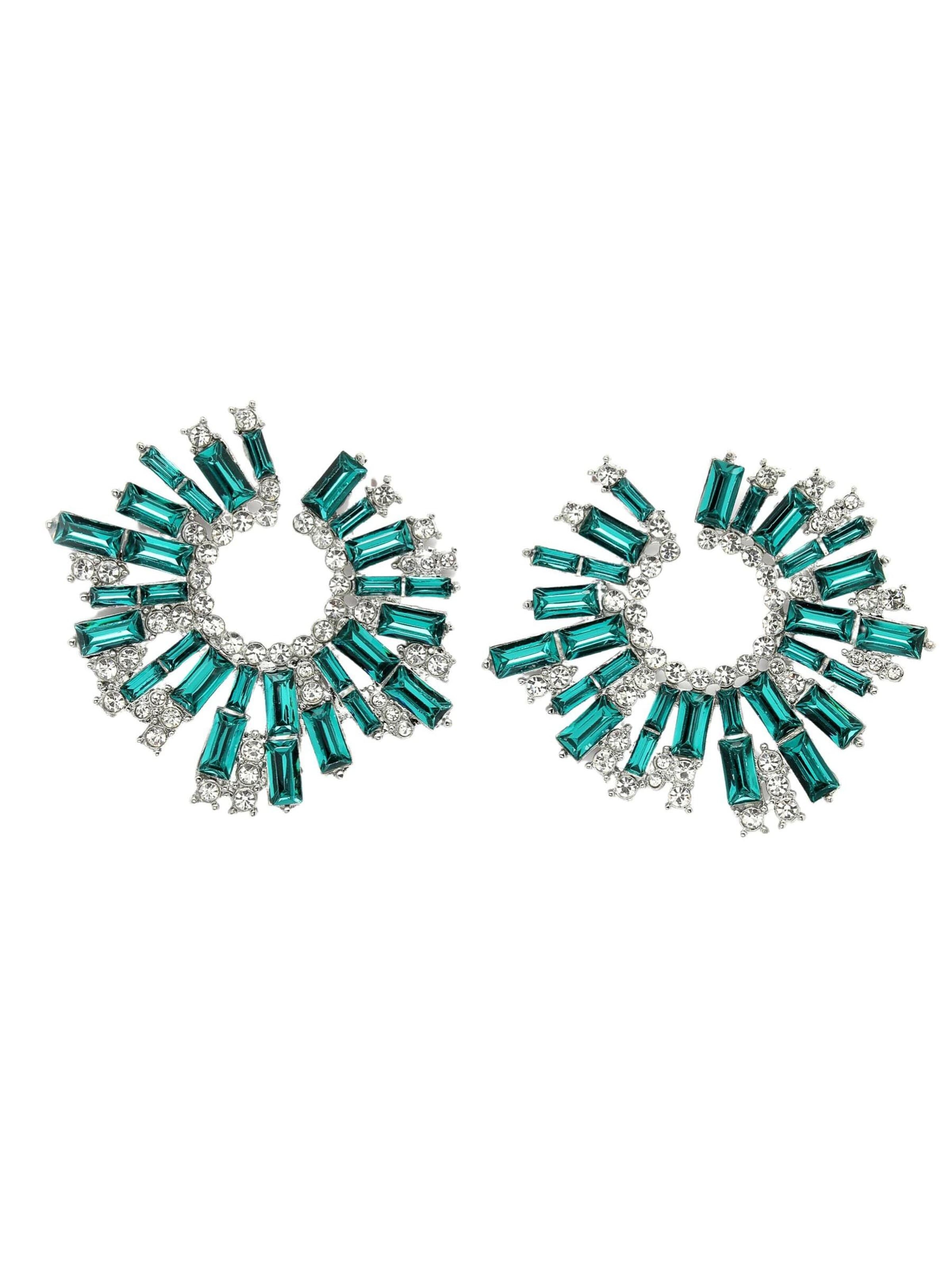 Boucles d'oreilles 'Ameliea' AVANT-GARDE PARIS en vert : devant