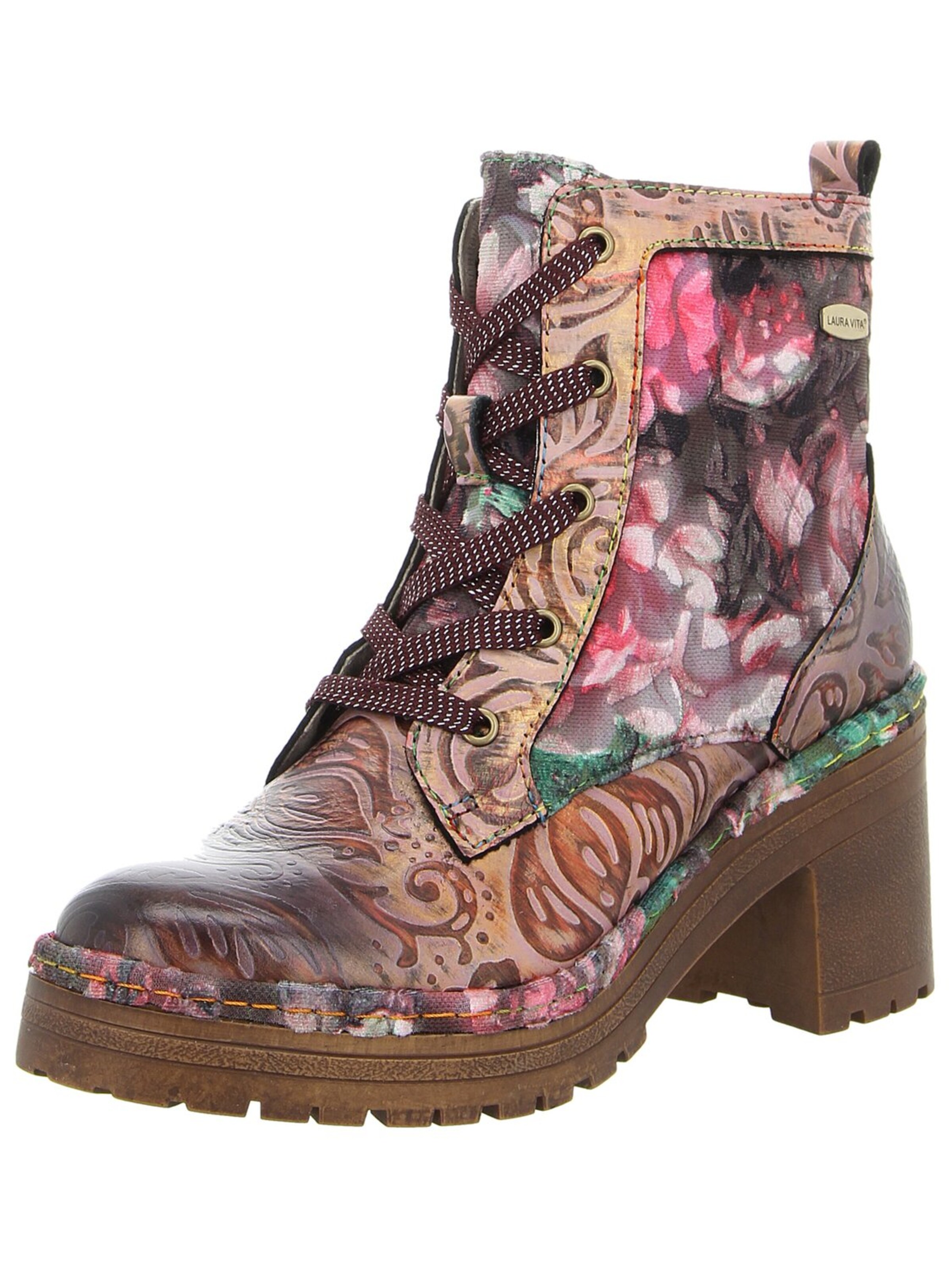 Laura Vita Schnürstiefel 'Damen Stiefelette MOMAO 08 VIOLET Echt Leder in violett' in Lila: Vorderseite