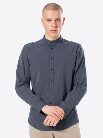 SEIDENSTICKER Slim fit Button Up Shirt in Blue: front