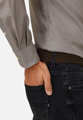 Boggi Milano Regular fit Overhemd in Bruin