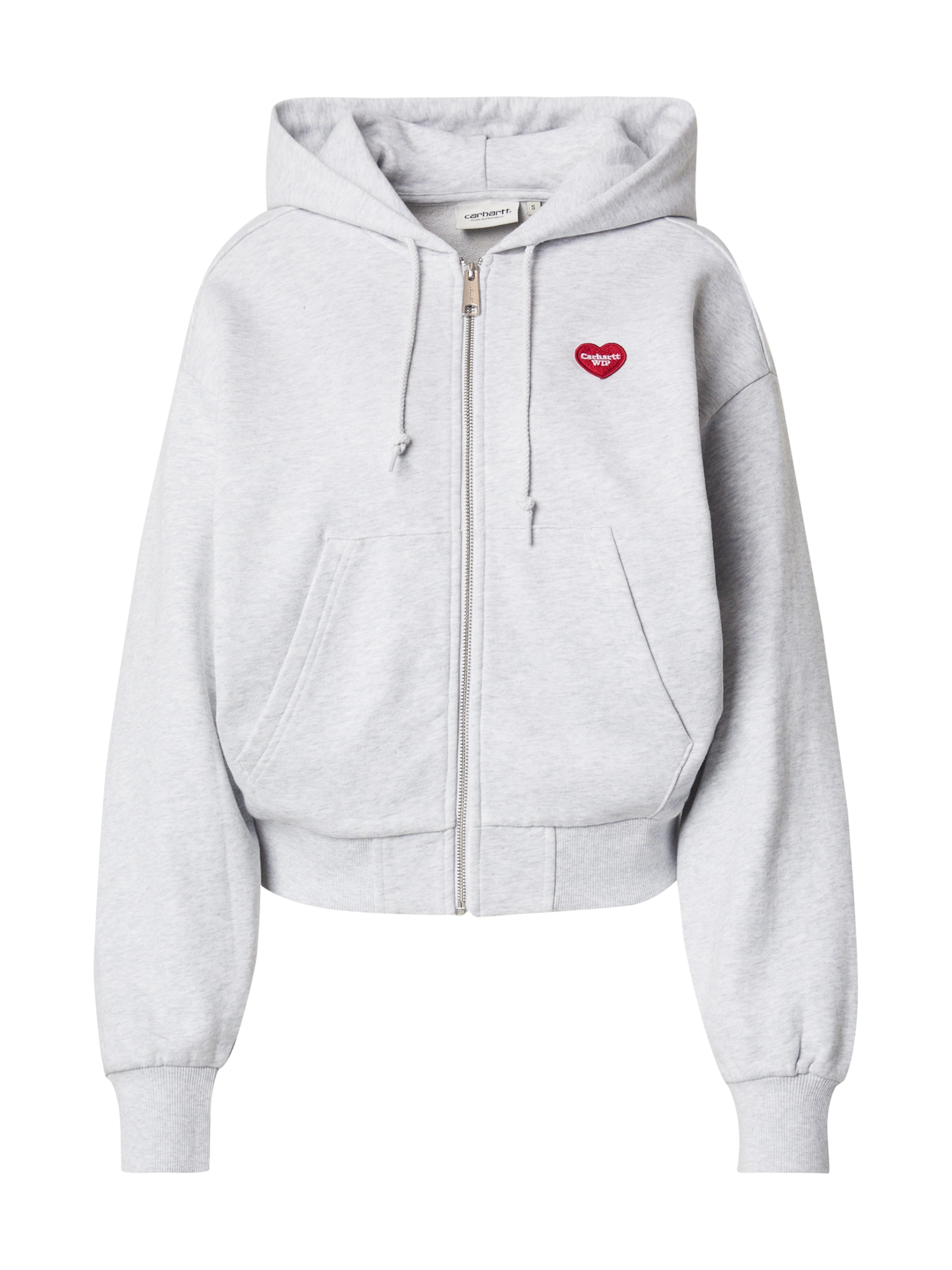 Carhartt WIP Sweatjacka 'Heart II Hartt' i grå: framsida