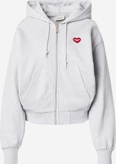 Carhartt WIP Collegetakki 'Heart II Hartt' värissä vaaleanharmaa / punainen / musta, Tuotenäkymä