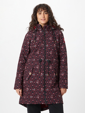 Blutsgeschwister Raincoat 'Swallowtail Promenade' in Black: front