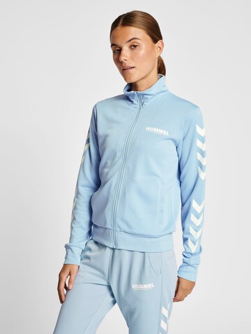 Hummel Sports sweat jacket 'Legacy Poly' in Blue: front