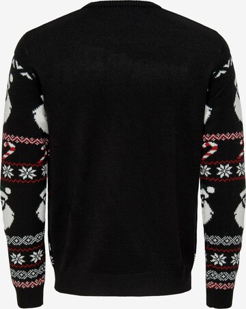 Only & Sons Pullover 'Xmas Santa' i sort