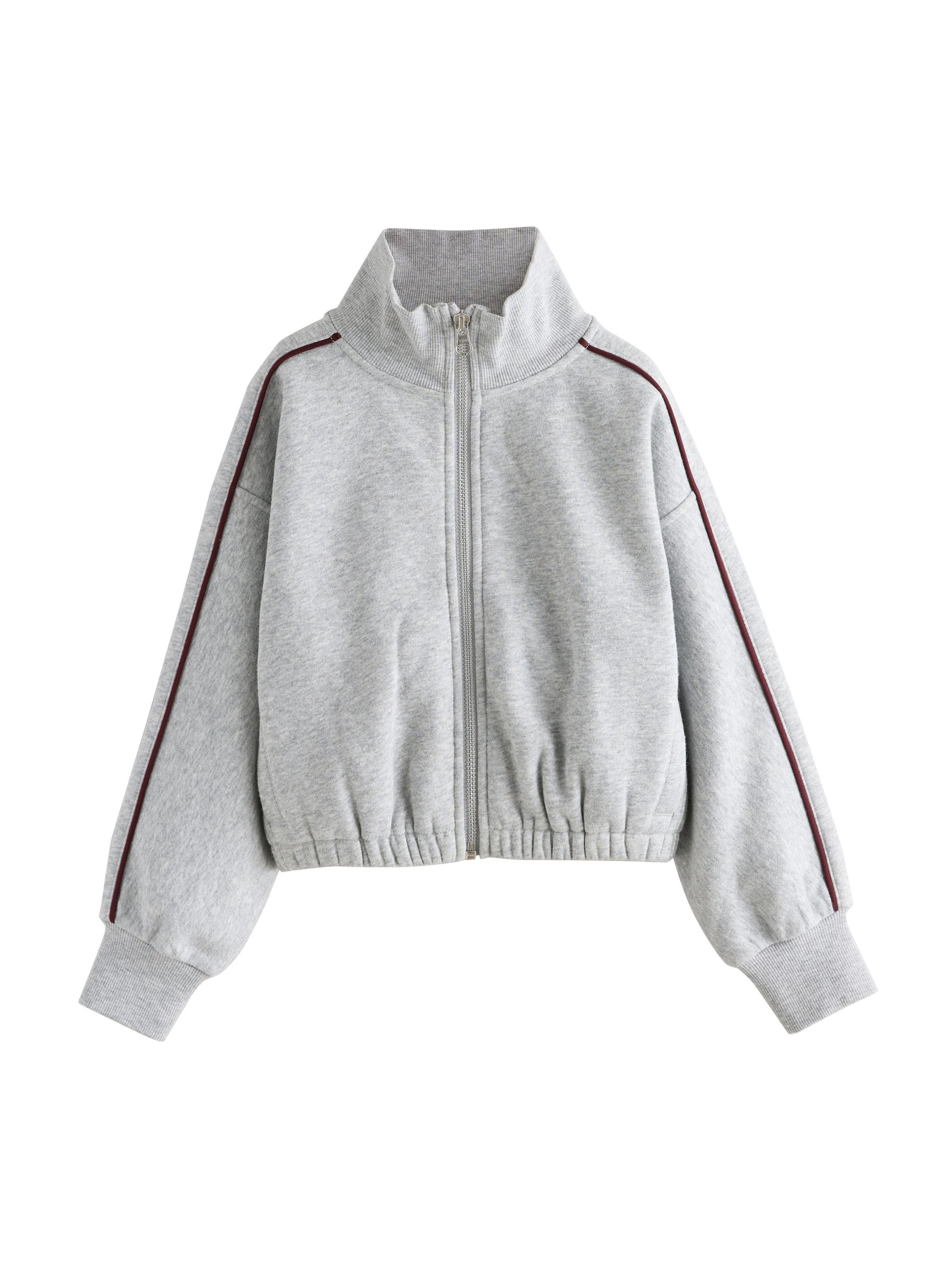 Next - Sudadera con cremallera en gris: frente