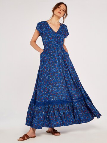 Apricot Sommerkleid in Blau