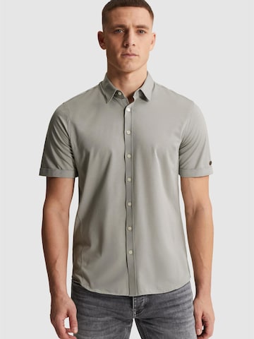 CAST IRON Regular fit Skjorta 'CAST IRON - Shirt with short sleeves in lightweight jersey' i grå: framsida