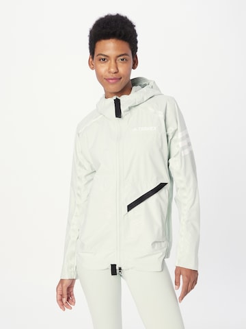 Veste outdoor 'Utilitas Rain' ADIDAS TERREX en vert : devant