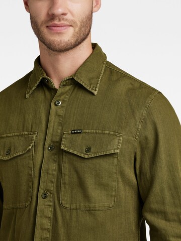 G-Star RAW Slim fit Button Up Shirt 'Marine' in Green