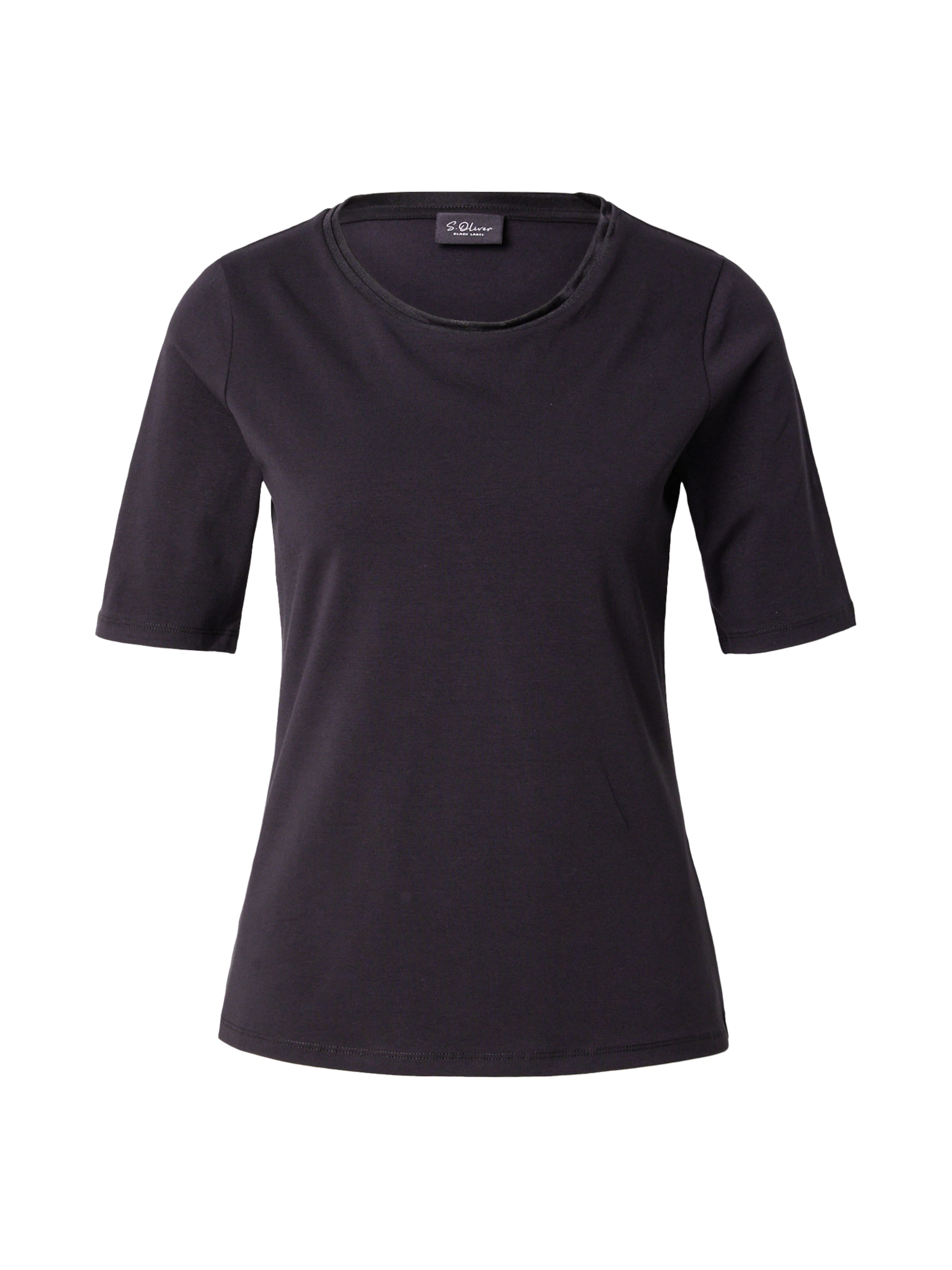 juoda s.Oliver BLACK LABEL Marškinėliai: priekis