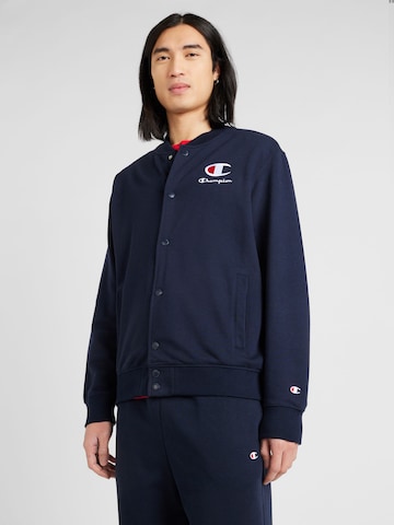 Champion Authentic Athletic Apparel - Casaco em moletão em azul: frente