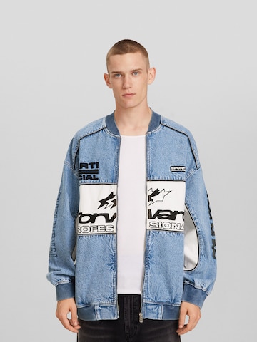 Bershka Between-Season Jacket in Blue: front