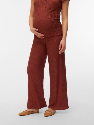 MAMALICIOUS Wide leg Trousers 'MLAdine' in Brown: front