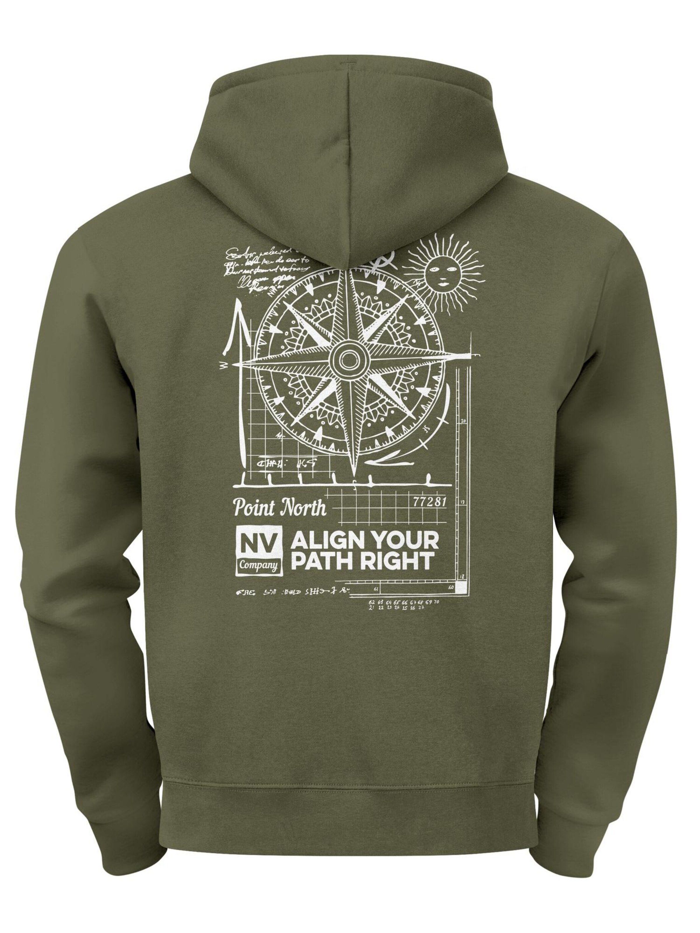 Neverless Sweatshirt 'Compass'‌‌‌ in Grün
