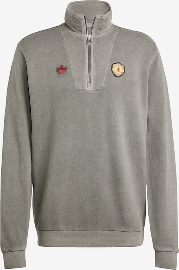 ADIDAS ORIGINALS Sweater majica 'Manchester United Terrace Icons' u kameno siva / tamno crvena / crna, Pregled proizvoda