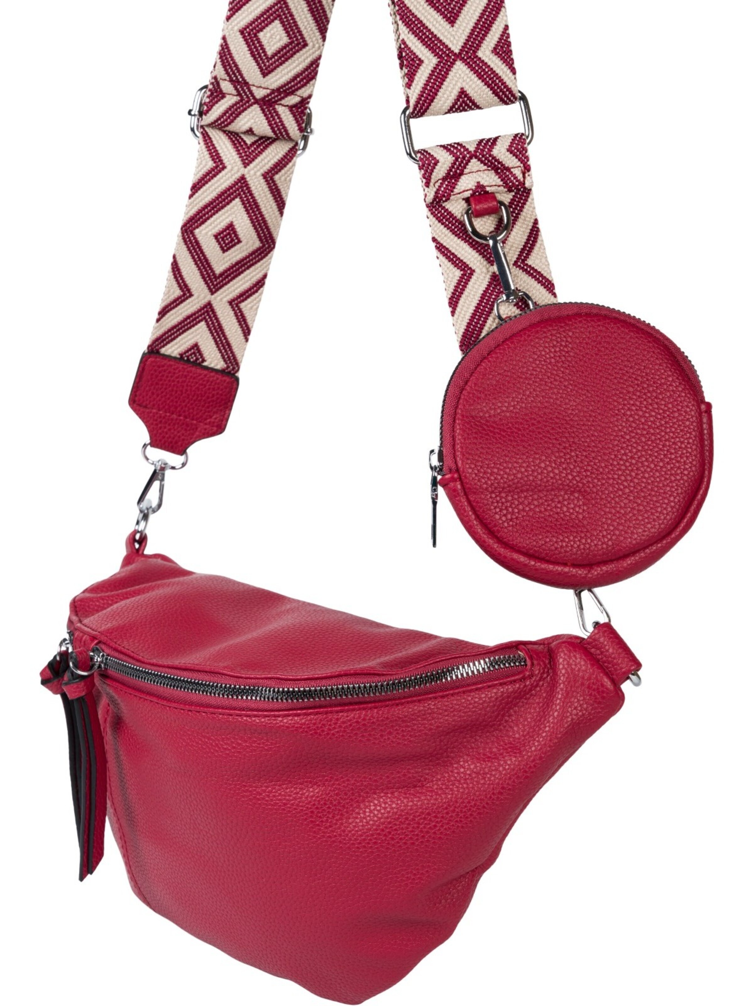 styleBREAKER Umhängetasche 'Halbmond Crossbody Bag Set 3-Teilig'‌‌‌‌‌‌‌‌‌‌ in Rot