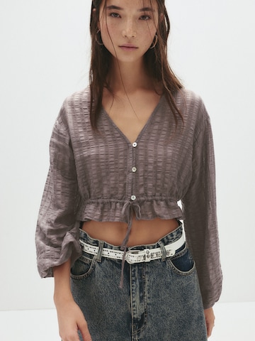 Pull&Bear Blúzka - Hnedá: predná strana