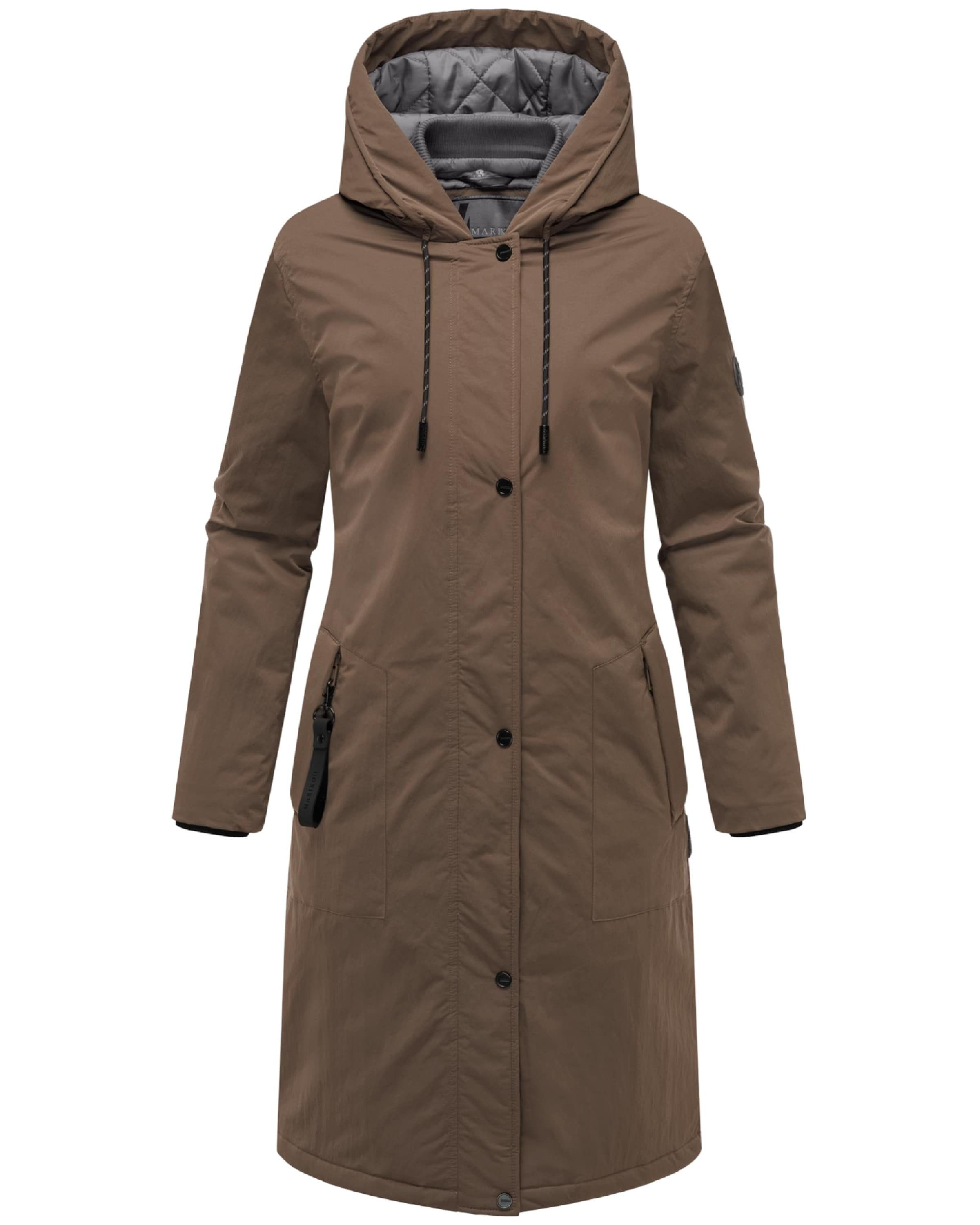 Manteau mi-saison MARIKOO en marron : devant