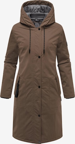 Palton de primăvară-toamnă de la MARIKOO pe maro: față