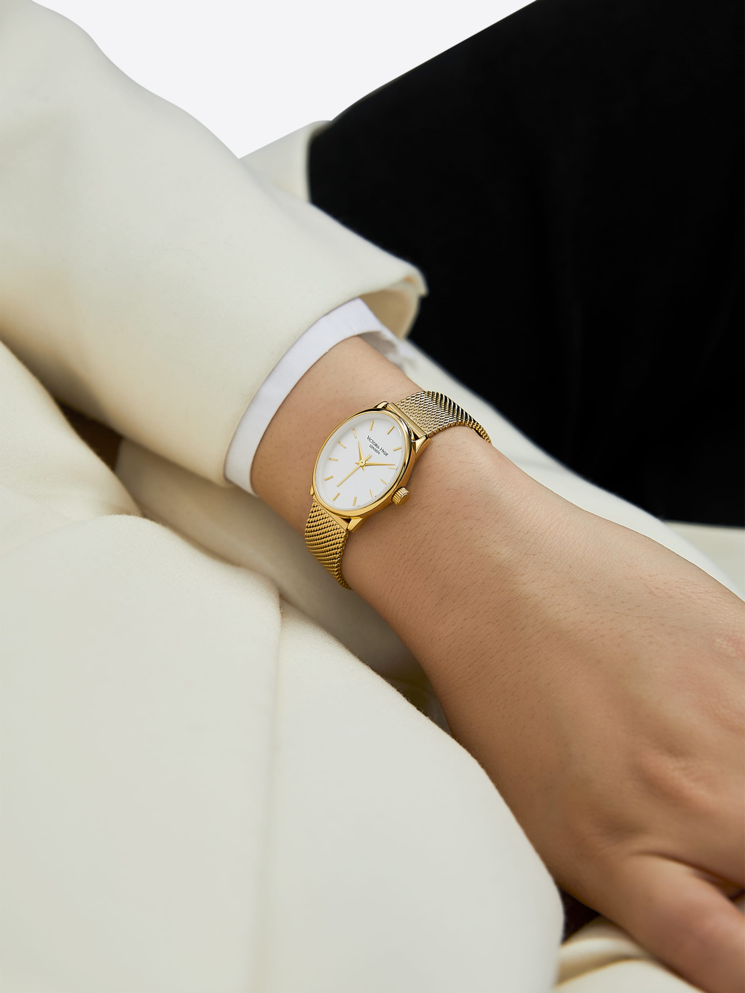 Montre à affichage analogique ' Edith ' Victoria Hyde en or : devant