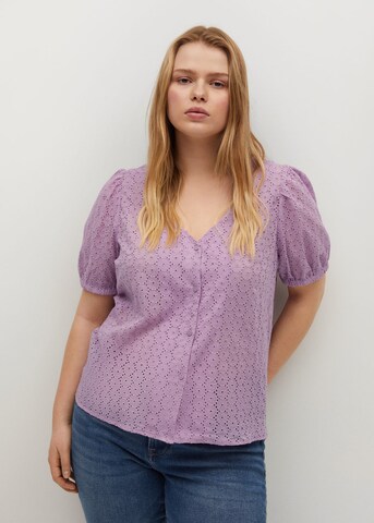 MANGO Blouse 'bobby' in Lila: voorkant