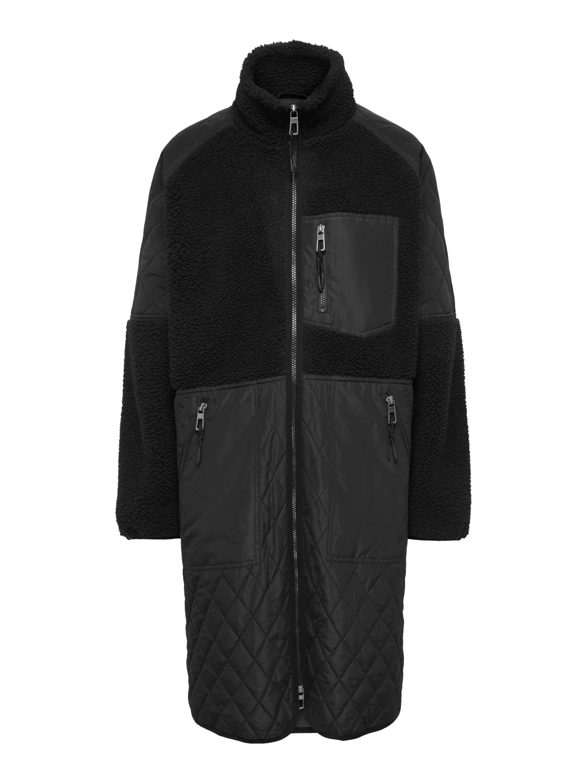 Only Maternity Fleecejacke 'OLMOHIO' in Schwarz: Vorderseite