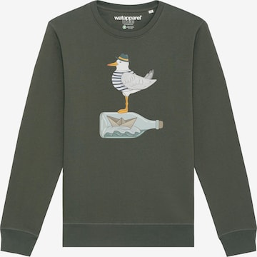 Sweat-shirt ' Möwe mit Hut ' Watapparel en vert : devant