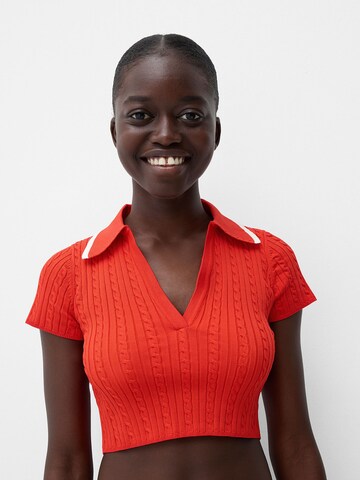 Pull-over Bershka en rouge